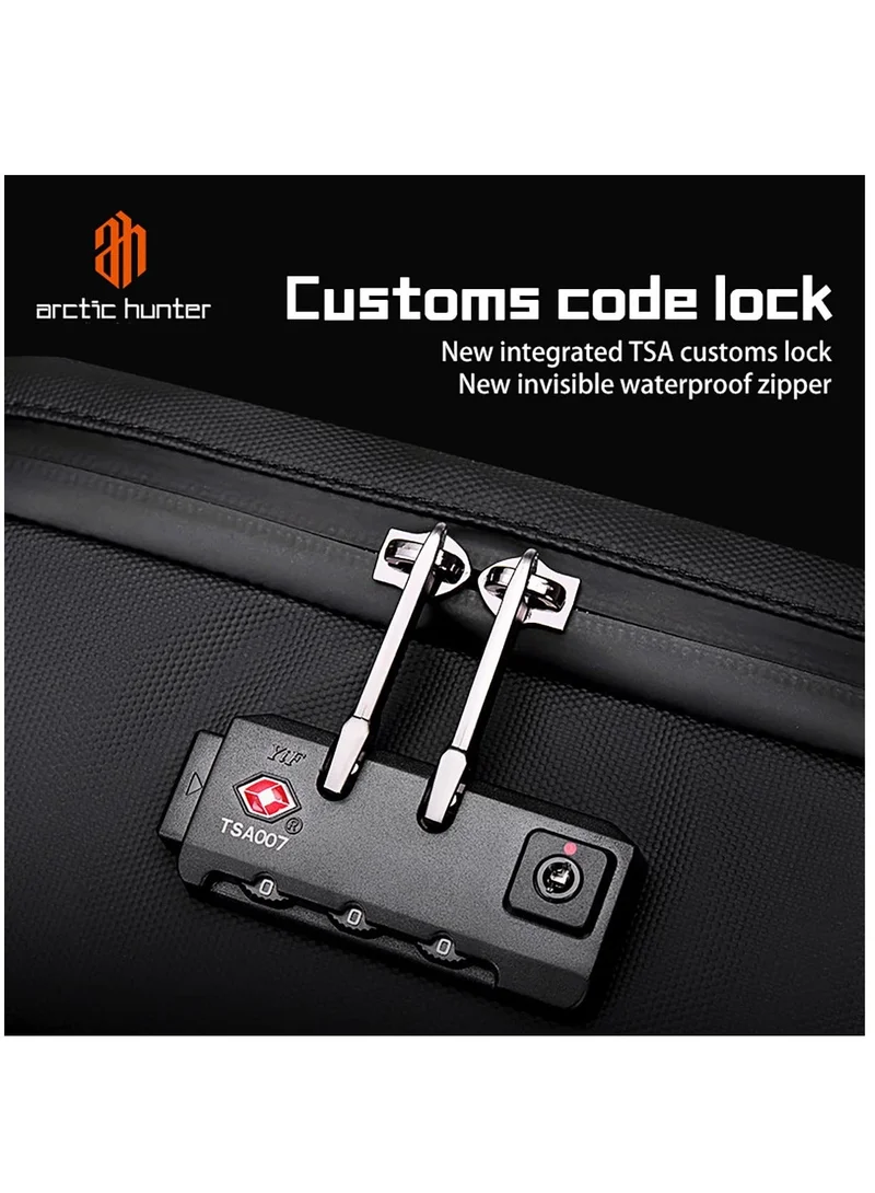 ARCTIC HUNTER  Anti Theft Business Travel Laptop Backpack Waterproof School Bag with TSA Locker B00451 Black  | Best Price UAE